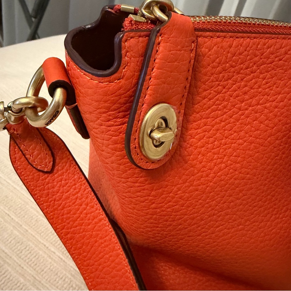 Coach Vibrant Orange Satchel - Picture 4 of 11